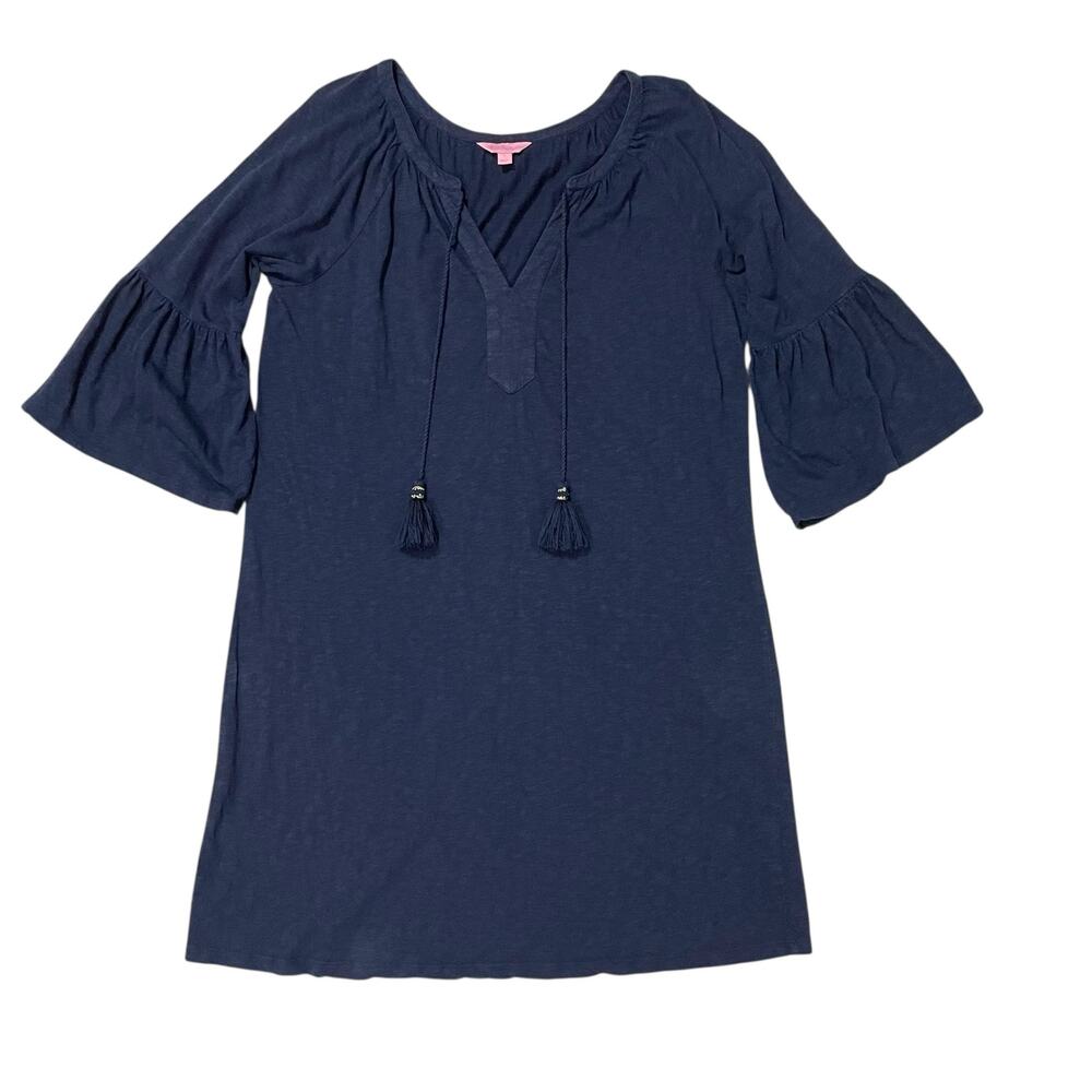 Lilly Pulitzer Del Lago Bell Sleeve Tunic - Blue - Large
